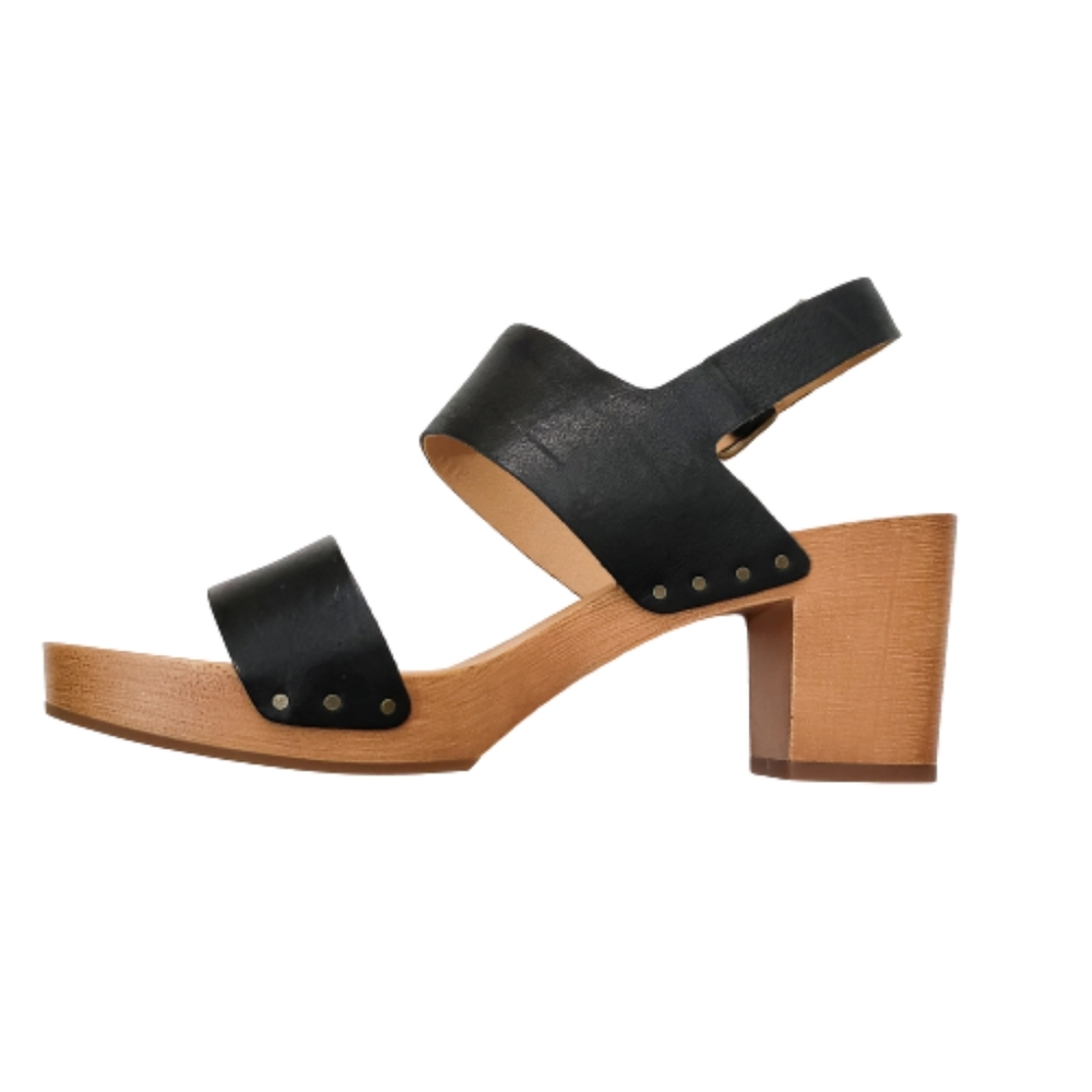LUCKY BRAND LBJ HEMZI BLACK SADDLE LEATHER CHUNKY - Picture 5 of 8